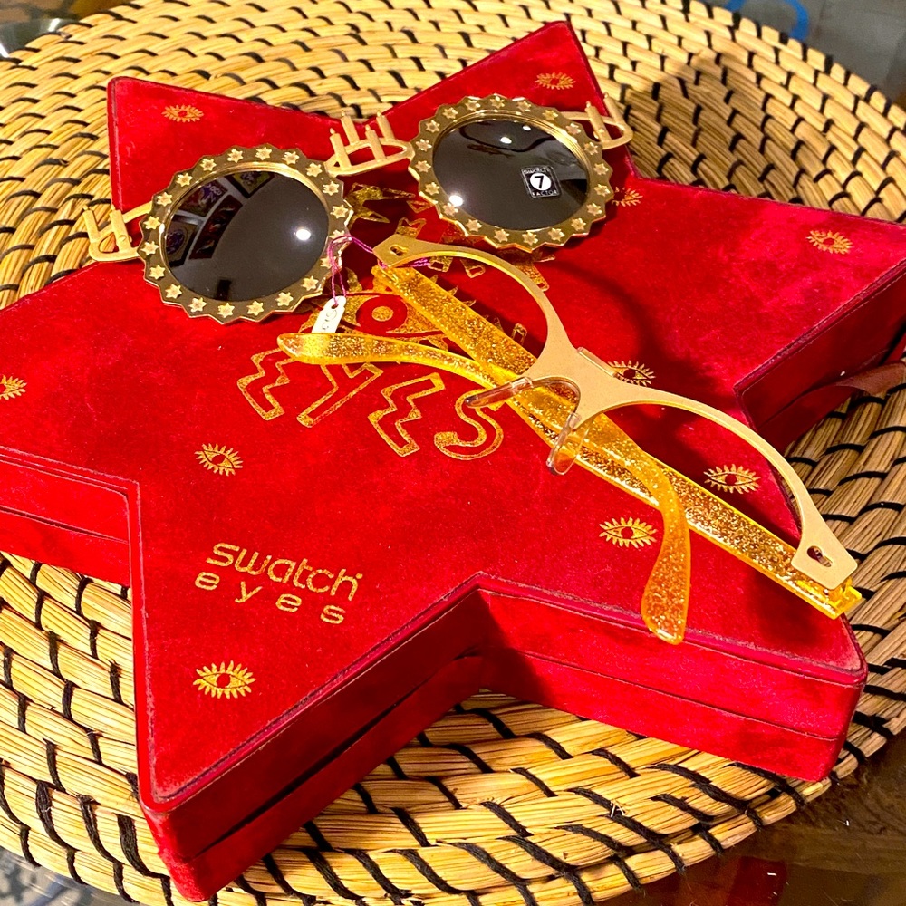 SWATCH Fire Eyes MENORAH HANUKKAH Gold Limited Edition Vintage 1990’s Sunglasses